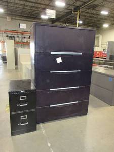 lot 641 image: BLACK METAL FILING CABINETS