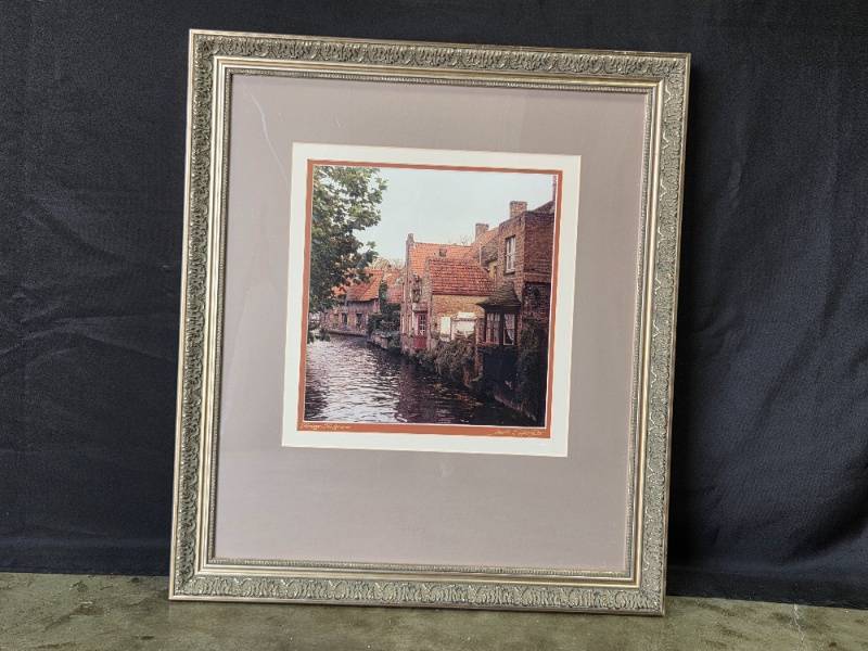 lot 105 image: Framed Artwork by Louis P. Szapka 24x21 Inch Print