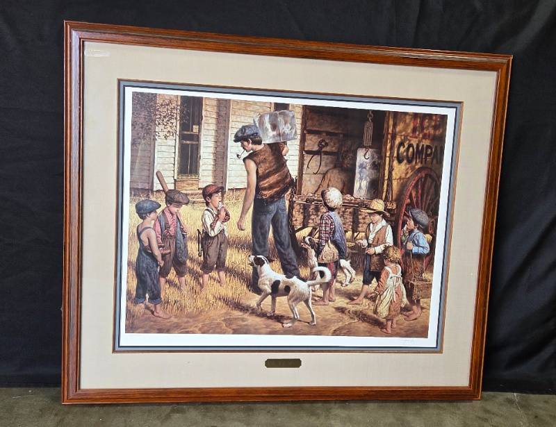lot 14 image: Framed Print The Ice Man by Jim Daly 30x36