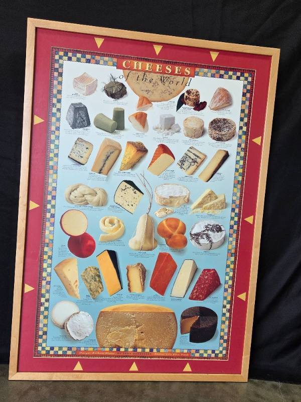 lot 15 image: Cheeses of the World Framed Poster by John Harrisson