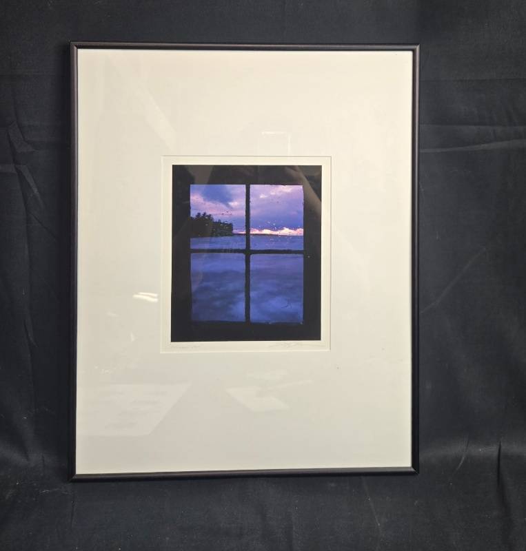 lot 150 image: Framed Art Print Fishermans View Signed 20x16