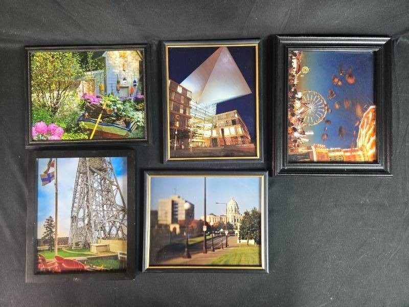 lot 75 image: Set of Framed City and Landscape Photographs
