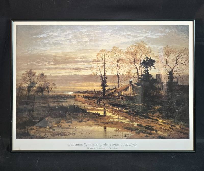 lot 8 image: Framed Print Benjamin Williams Leader February Fill Dyke 20x27.5 in