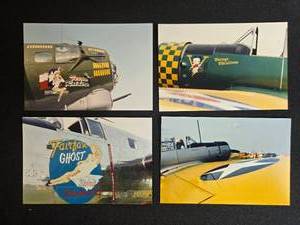 Collection of Vintage Military Aircraft Nose Art and Soldier Photographs