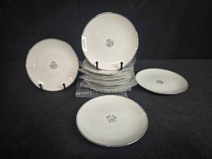 lot 35 image: Set of 12 Noritake China Bessie 5788 Bread Plates with Blue Floral Design - display not inc