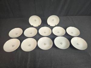 lot 63 image: Set of 12 Noritake China Bessie 5788 Fruit & Soup Bowls Japan
