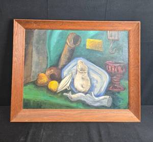 lot 72 image: Framed Still Life Painting by Dunne 22x27.5 Inch