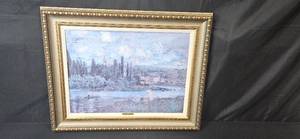 lot 110 image: Claude Monet View of Vetheuil 1880 Framed Art Print 25x31 Inches
