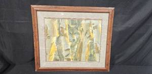lot 112 image: Framed Signed and Numbered Wolf Wildlife Art Print, 211600
