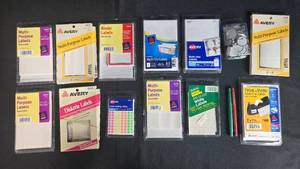 lot 128 image: Large Collection of Avery Labels, Color Coding Dots, and Greeting Cards