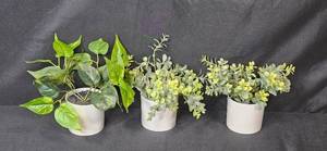 lot 142 image: Set of 3 Threshold Potted Faux Plants Indoor Decor