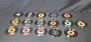 lot 169 image: Lot of Vintage 45 RPM Vinyl Records Mixed Artists -  Inc Busy-Bee Phonograph Record From Early 1900s