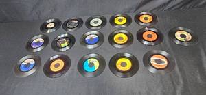 lot 175 image: Lot of Vintage 45 RPM Vinyl Records Assorted Artists Inc The Beatles -  Inc Busy-Bee Phonograph Record From Early 1900s