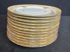 lot 195 image: Set of 12 Noritake China Batista Pattern Salad Plates - display not inc
