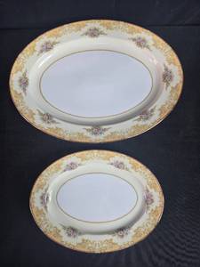 lot 205 image: Noritake China Batista 601 Oval Serving Platters Set of 2