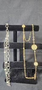 lot 209 image: Set of Fashion Necklaces in Gold and Silver Tones - display not inc