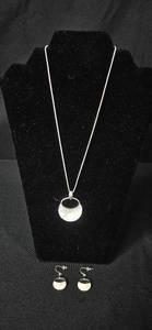 lot 212 image: Coldwater Creek Necklace and Earrings Set Mother of Pearl