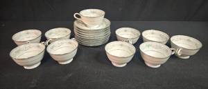 lot 221 image: Noritake China Colburn 6107 Tea Cups and Saucers Made in Japan