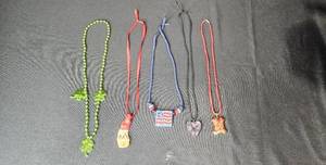 lot 230 image: Group of Handcrafted Pendant Necklaces with Various Designs - display not inc