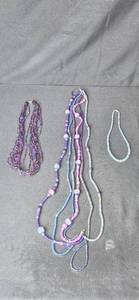 lot 231 image: Set of 3 Beaded Necklaces in Multi-Color and Blue Designs - display not inc