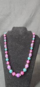 lot 232 image: Set of 2 Colorful Beaded Necklaces with Clasp Closure - display not inc