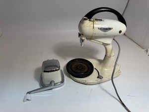 Hamilton Beach Model G Stand Mixer & Swing A Way SHARP Ice Crusher Hand Crank METAL White and Chrome NO BASE
