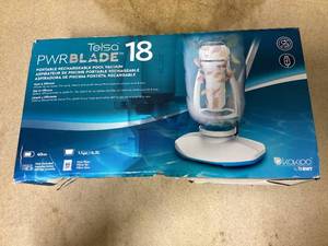 lot 404 image: Kokido White and Blue Telsa 18 Rechargeable Pool Vacuum