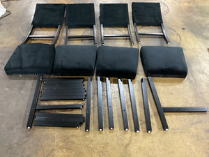 lot 416 image: Set of 4 Black Velvet Dining Chairs