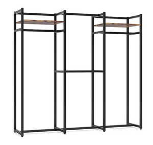lot 60 image: Tribesigns Rustic Brown and Black Steel Clothing rack