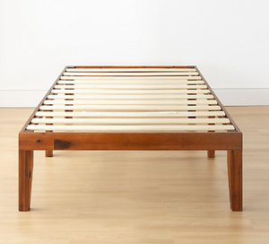 lot 62 image: Mellow Naturalista Classic 16 Solid Wood Platform Bed with Wooden Slats, Cherry, Twin