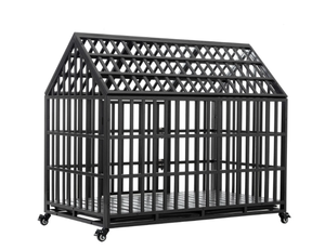 lot 63 image: Heavy Duty Dog Cage pet Crate with Roof & window on roof