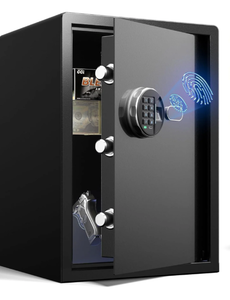 lot 67 image: Grimtron Biometric Gun Safe  with Storage Rack & Door Organizer (12.99D x 13.78W x 19.69H).