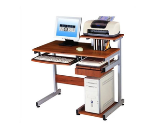 lot 68 image: CD-2706A-WG01 Basic Computer Desk With Drawer And Pull Out Scanner Panel - Woodgrain