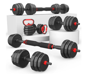 lot 71 image: Free Weight Set with Connector, 6 in1 Dumbbells Set Used as Barbell, Kettlebells, Push up Stand, Fitness Exercises for Home Gym Suitable MenWomen