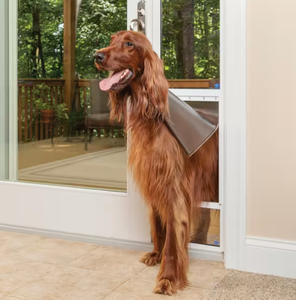 lot 75 image: PetSafe 10-14 in. x 16-38 in. Large Tall White Freedom Patio Panel (76 in. to 81 in.) Pet Door