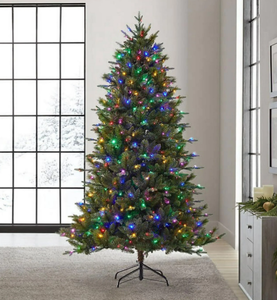 lot 97 image: Members Mark 7.5 Color Changing Rocky Mountain Fir Christmas Tree