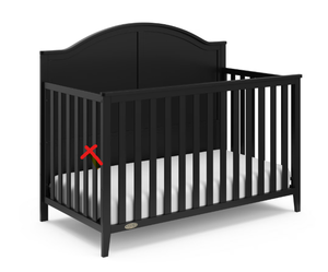 lot 101 image: Graco Wilfred 5-in-1 Convertible Crib (FRAME #5 IS CRACKED ON ONE BAR PLEASE SEE PHOTO)