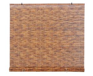 lot 104 image: Reed Blinds Manual Roll-Up Cord Free Roman Shades, Chocolate, 72 W x 72 L