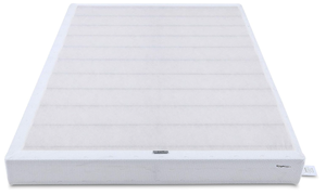 lot 107 image: Amazon Basics Smart Box Spring Bed Base, 5-Inch Height Mattress Foundation, Tool-Free Easy Assembly, Queen, 79L x 59.5W x 5H, White