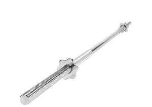 lot 109 image: 60 Inch Threaded Chrome Barbell Bar, 1 Inch Barbell Diameter with Ring Collars - STBB-60