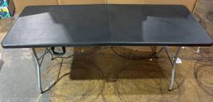 lot 218 image: Black Folding Table 5 ft