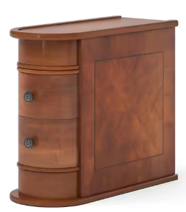lot 324 image: Eric 24 in. Brown Solid Wood Chairside End Table, Two-Drawer Narrow Side Table, Fully Assembled