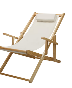 lot 326 image: Natural Frame and Natural Canvas Solid Wood Sling Chair