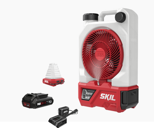 lot 303 image: Skil 12V20V 7 In. Misting Fan and Collapsible Lantern Combo, 20V Kit