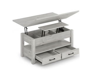 lot 28 image: Coffee Table Lift Top, Multi-Function Convertible Coffee Table with Drawers and Hidden Compartment, Converts to Dining Table for Living Room, Home Office,Grey