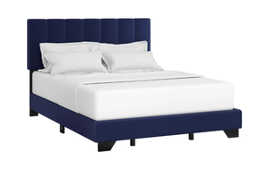lot 222 image: Reece Channel Stitched Upholstered Full Bed, Sapphire Blue, by Hillsdale Living Essentials