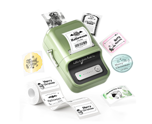 lot 227 image: NIIMBOT B21 Label Maker Machine, 2 inches Barcode Label Printer Wireless Thermal Sticker Printer, 50x30mm Label-230Pcs (Green)
