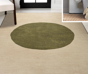 lot 233 image: JONATHAN Y Machine Washable CreamGreen Indoor Area Rug 8X10 ft, Cirkel Minimalist Geometric Dot for Living Room, Bedroom, Kitchen, Office, Easy-Cleaning, Pet-Friendly, Non-Shedding WSH113C-8