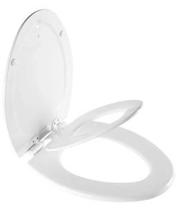 lot 234 image: Mayfair by Bemis NextStep2 Elongated Enameled Wood Potty Training Toilet Seat White Never Loosens Removes for Cleaning Slow-Close Adjustable