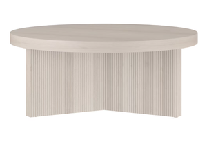 lot 242 image: Holm 36 in. Alder White Round MDF Top Coffee Table